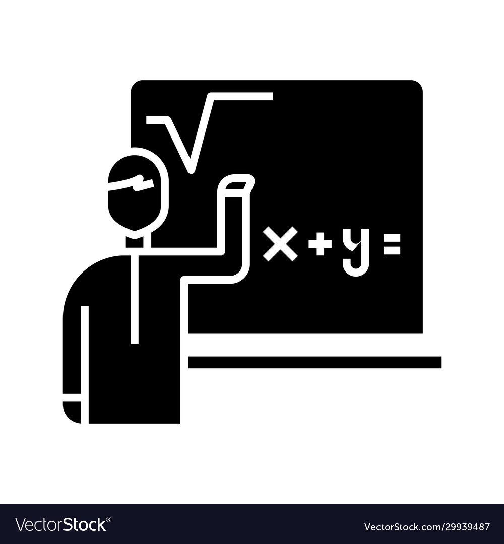 Mathematical solution example black icon concept Vector Image