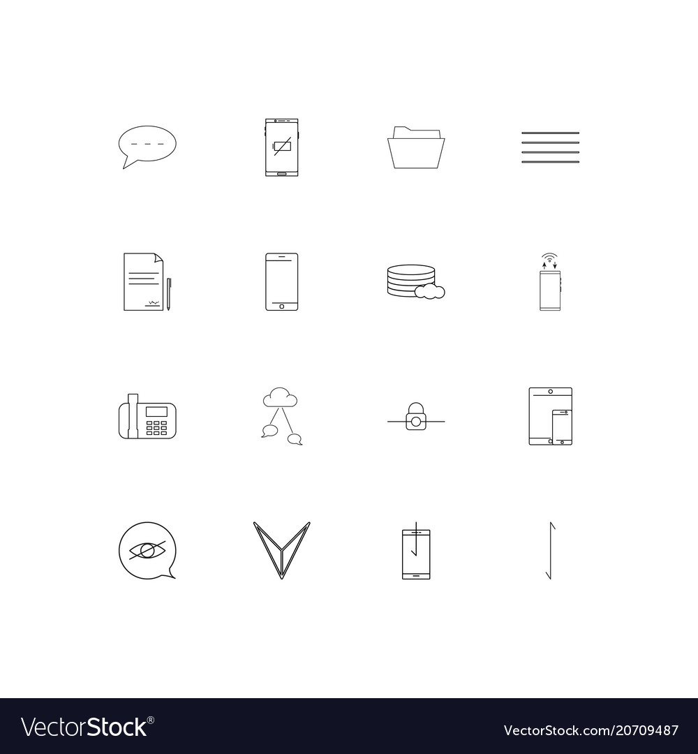 Network and database simple linear icons set
