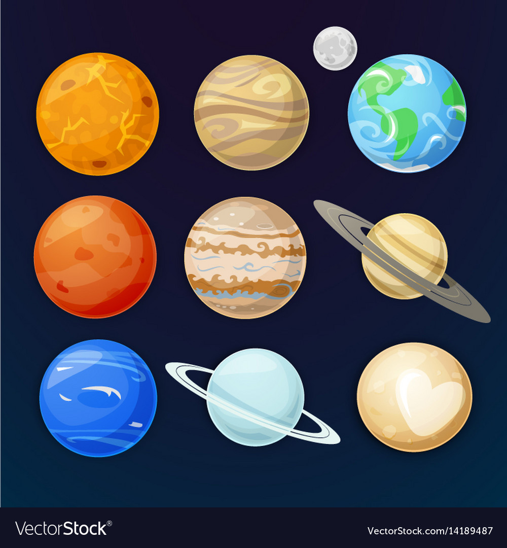 Planets Of The Solar System Royalty Free Vector Image