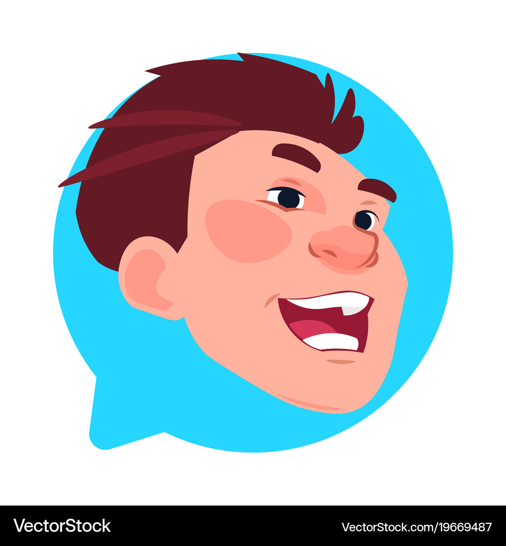 Profile Icon Male Head In Chat Bubble Isolated Vector Image