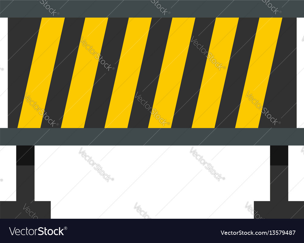 Safety barricade icon flat style Royalty Free Vector Image