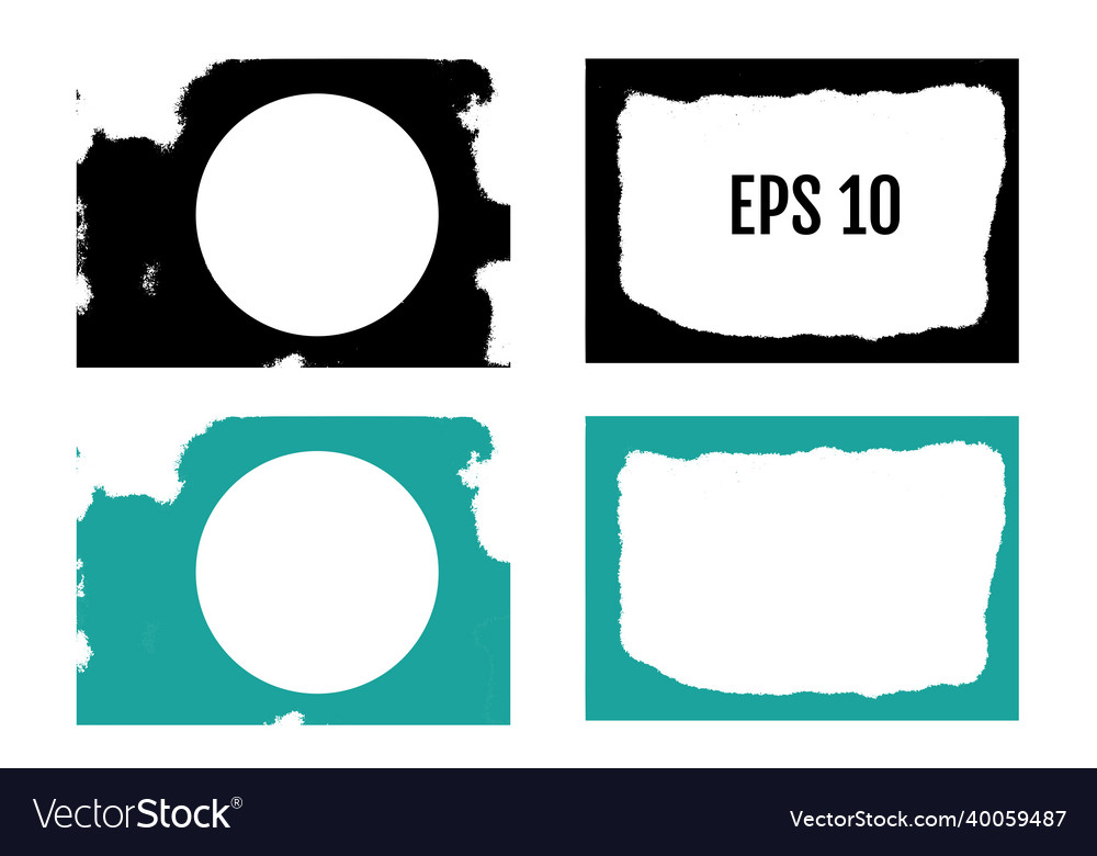 Set of grunge frames empty border background vector image Set of grunge frames empty border background