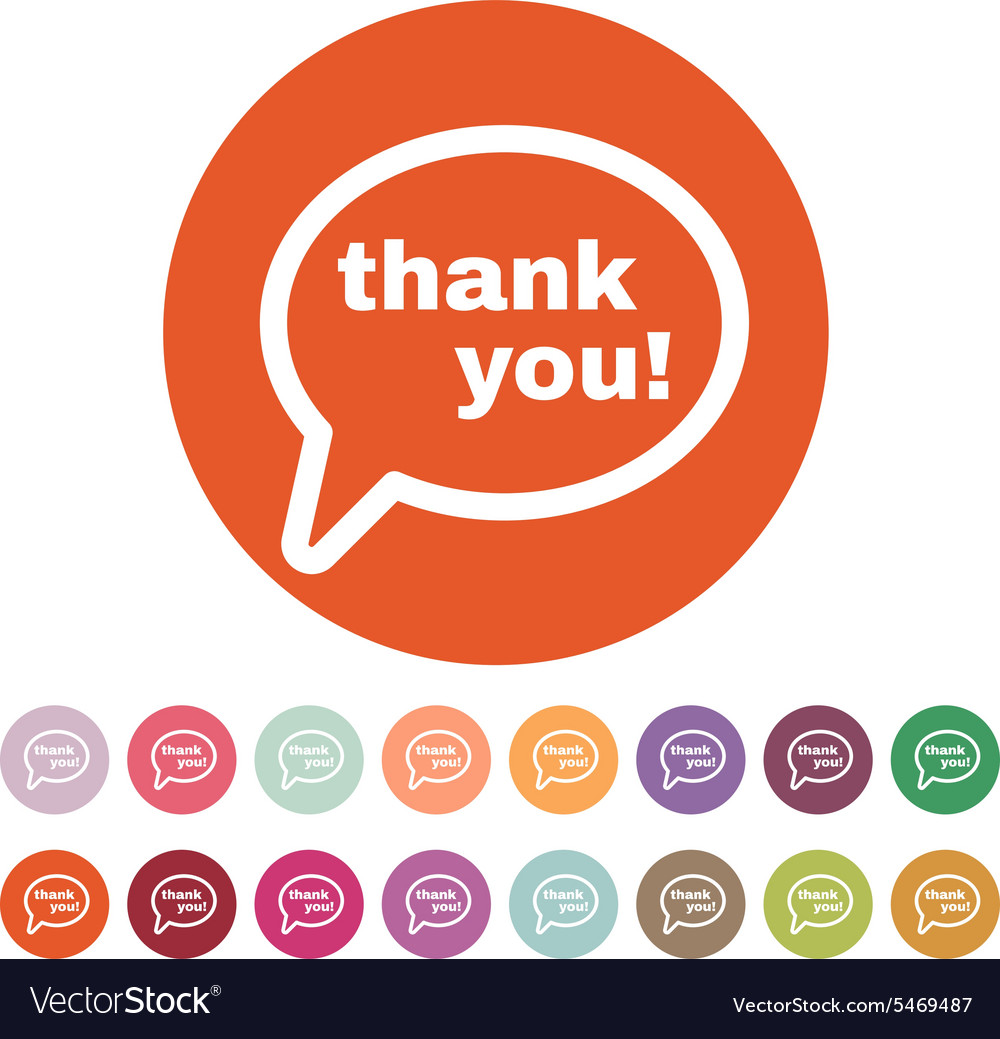 Thank you icon thanks symbol flat Royalty Free Vector Image