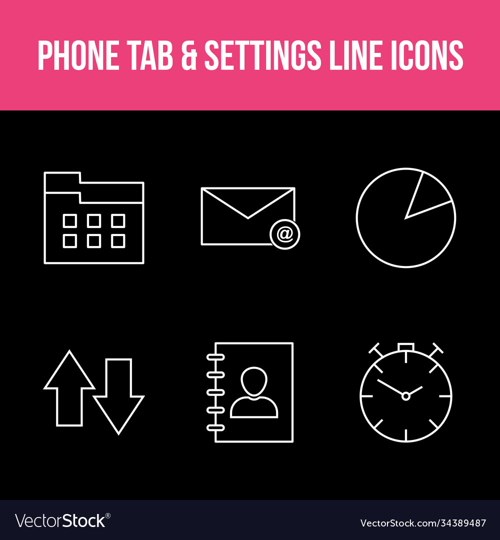 Einzigartige Telefon-Tab und Einstellungen Symbol-Set