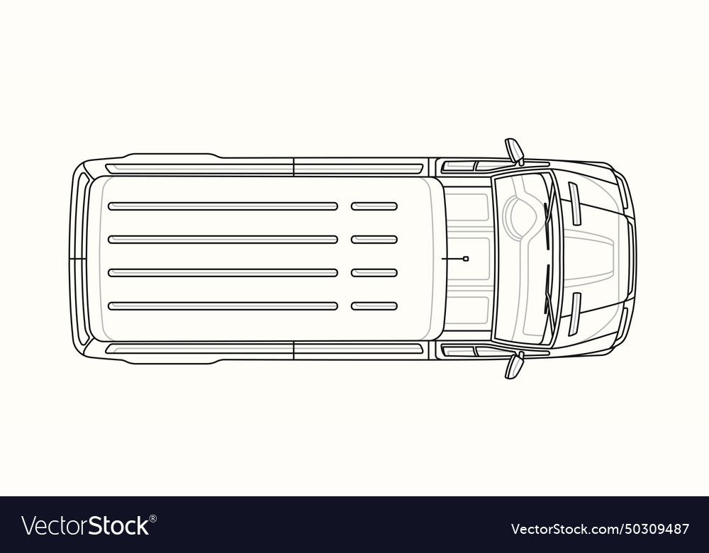 Van linear top view Royalty Free Vector Image - VectorStock
