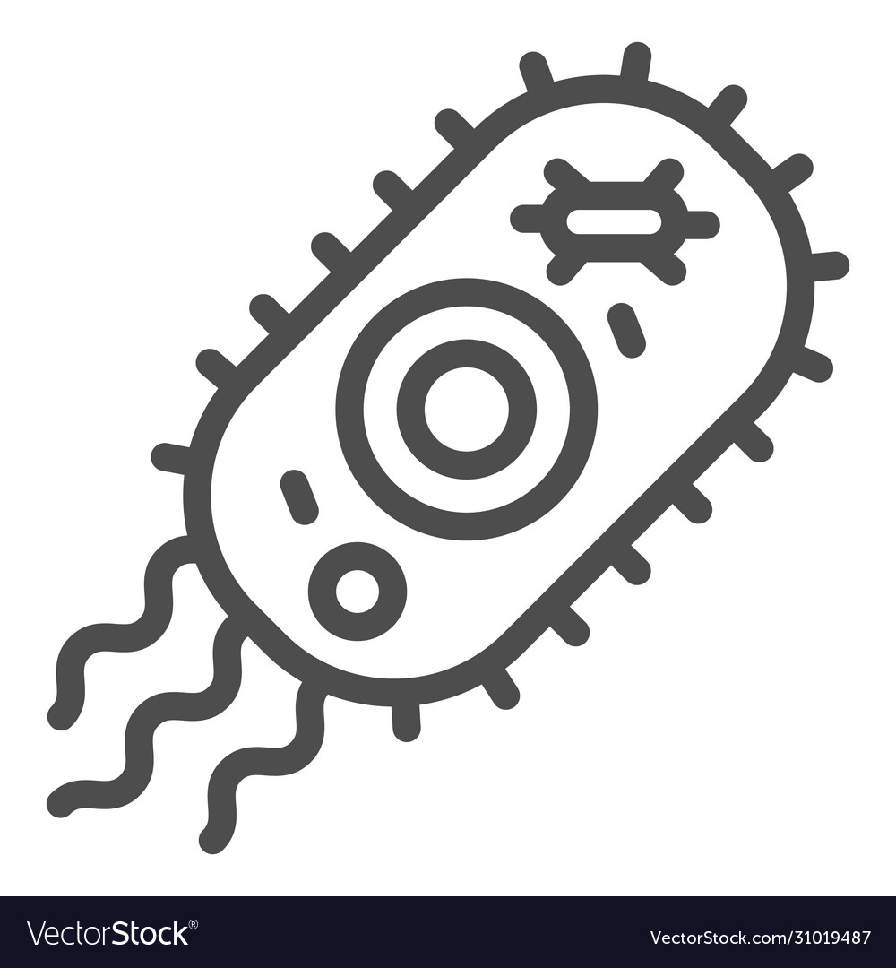 Viral microorganism line icon danger microbe cell Vector Image