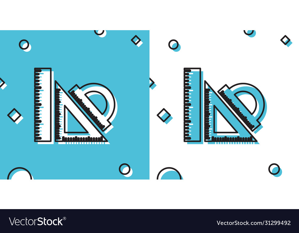 Black set ruler triangular and protractor vector image Black set ruler triangular and protractor