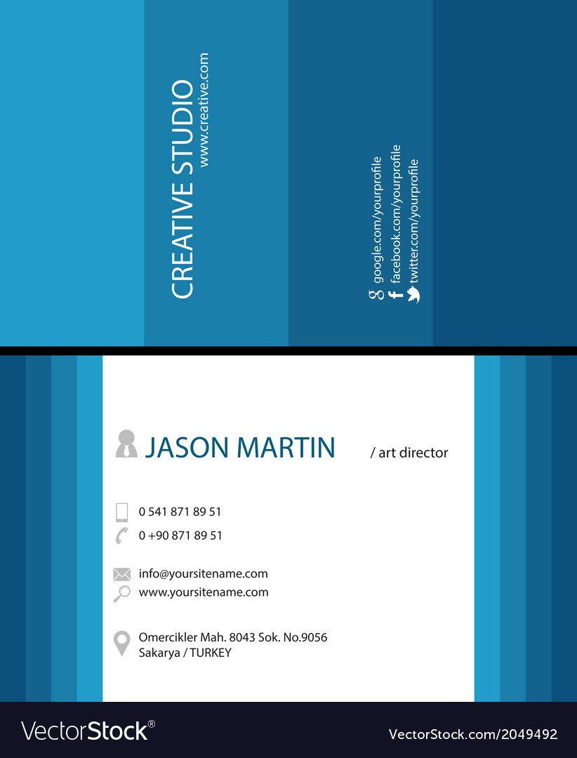 blue creative business card royalty free vector image