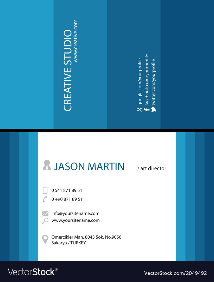 Blue creative business card