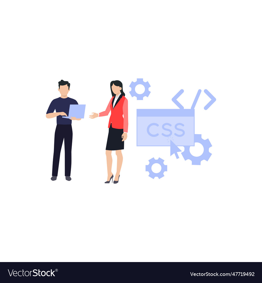 Boy and girl working on css coding