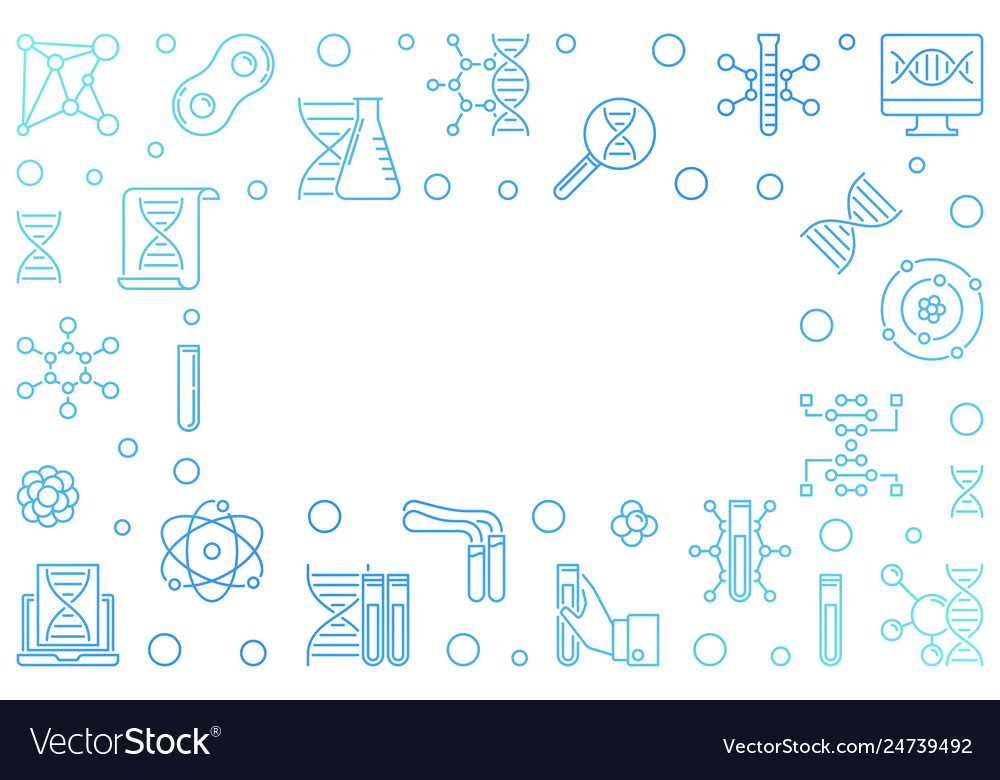 Dna test blue outline horizontal frame