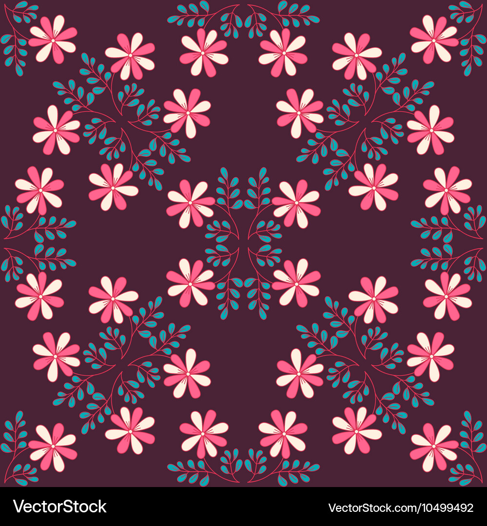Doodle flowers seamless pattern Royalty Free Vector Image