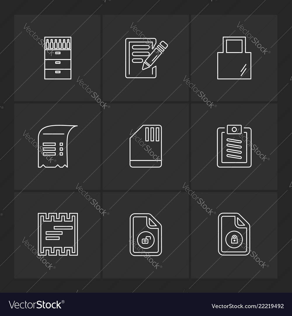 Files document clipboard write eps icons set