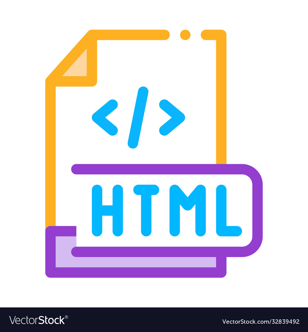 Front end html code icon outline vector image Front end html code icon outline