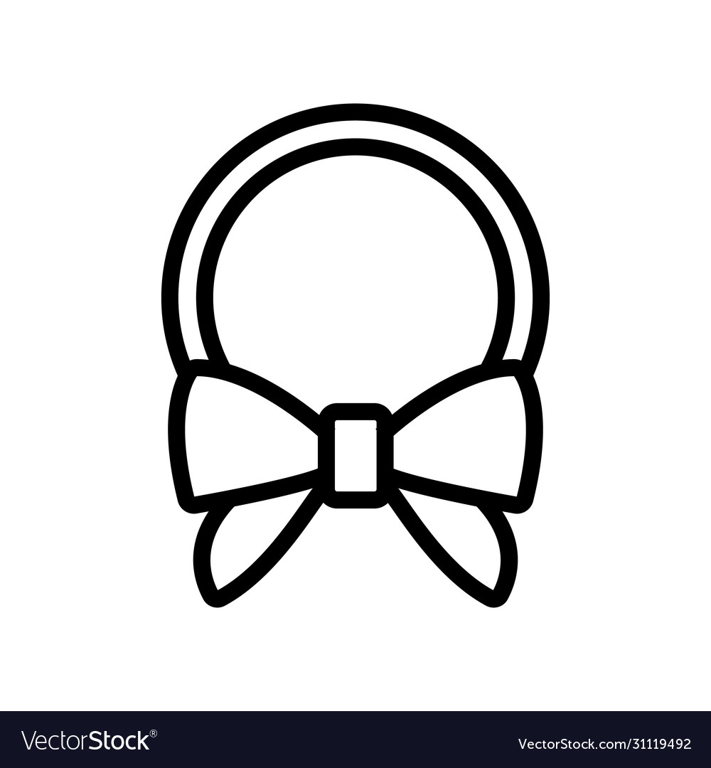 Hair band with bow top view icon outline