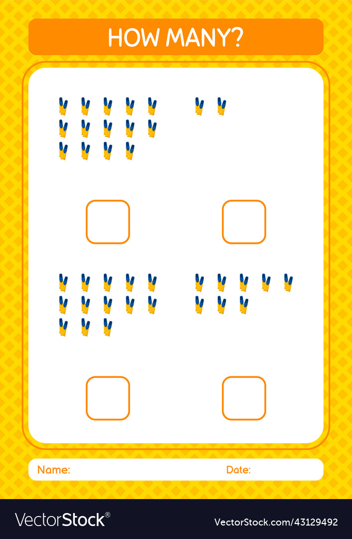 How many counting game with swimming fins vector image How many counting game with swimming fins