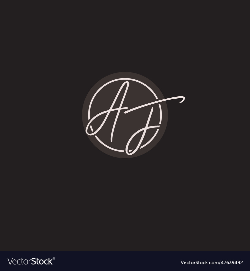 Initials af logo monogram with simple circle line