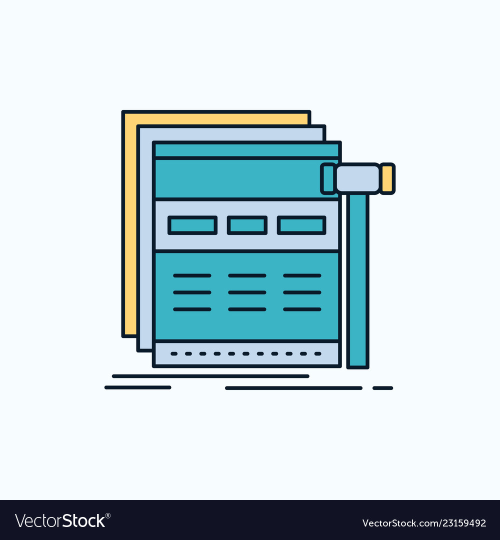 Internet page web webpage wireframe flat icon