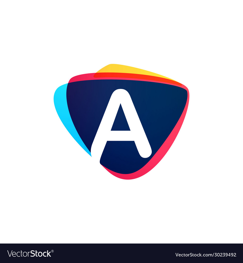 Letter a logo in dynamic triangle intersection Vector Image Letter a logo in dynamic triangle intersection
