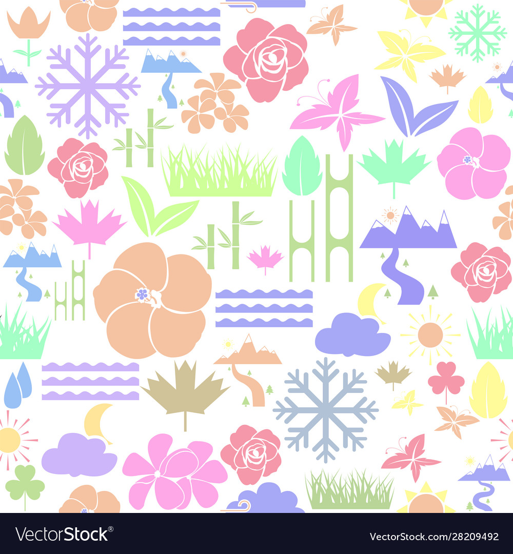 Nature seamless pattern background icon