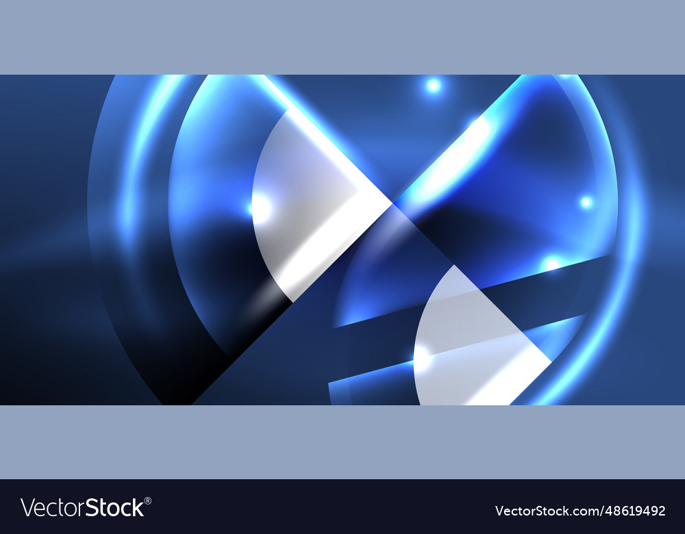Neon round shapes lines and triangle elements hi