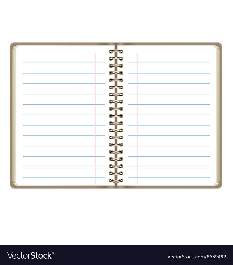 Open Spiral Notebook with Lines