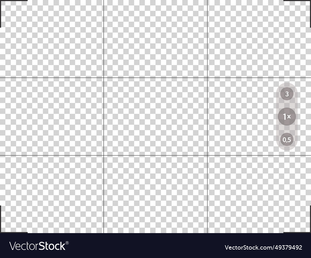 Photo camera frame viewfinder grid template