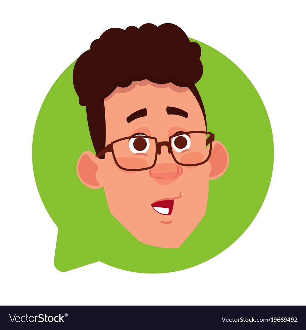 Profile Icon Male Head In Chat Bubble Isolated Vector Image