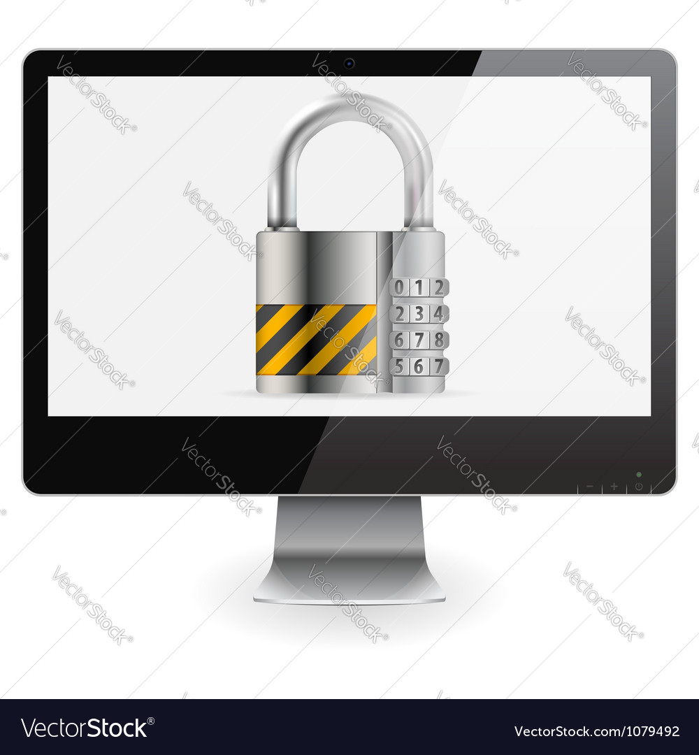 Safe computer concept Royalty Free Vector Image