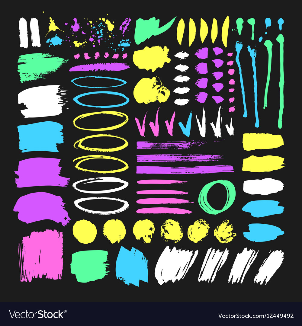 Set of hand drawn paint object for design use