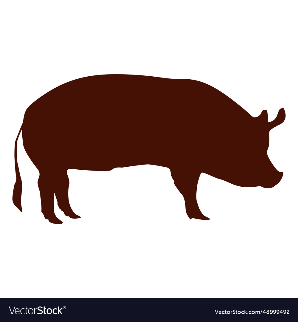 Silhouette pig Royalty Free Vector Image - VectorStock