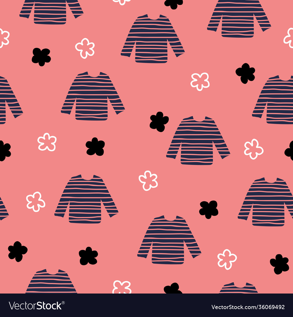 Simple stripe clothes repeat pattern design vector image Simple stripe clothes repeat pattern design
