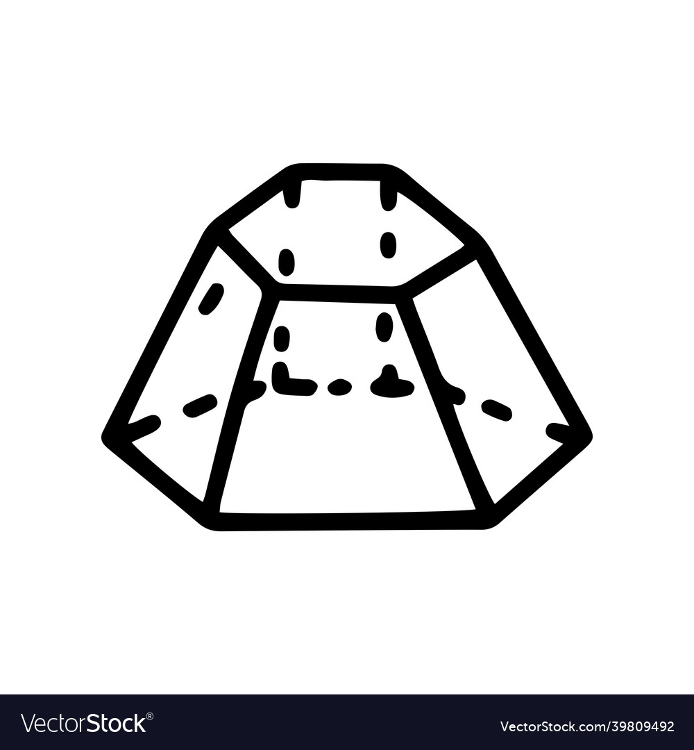 Truncated hexagonal pyramid line doodle