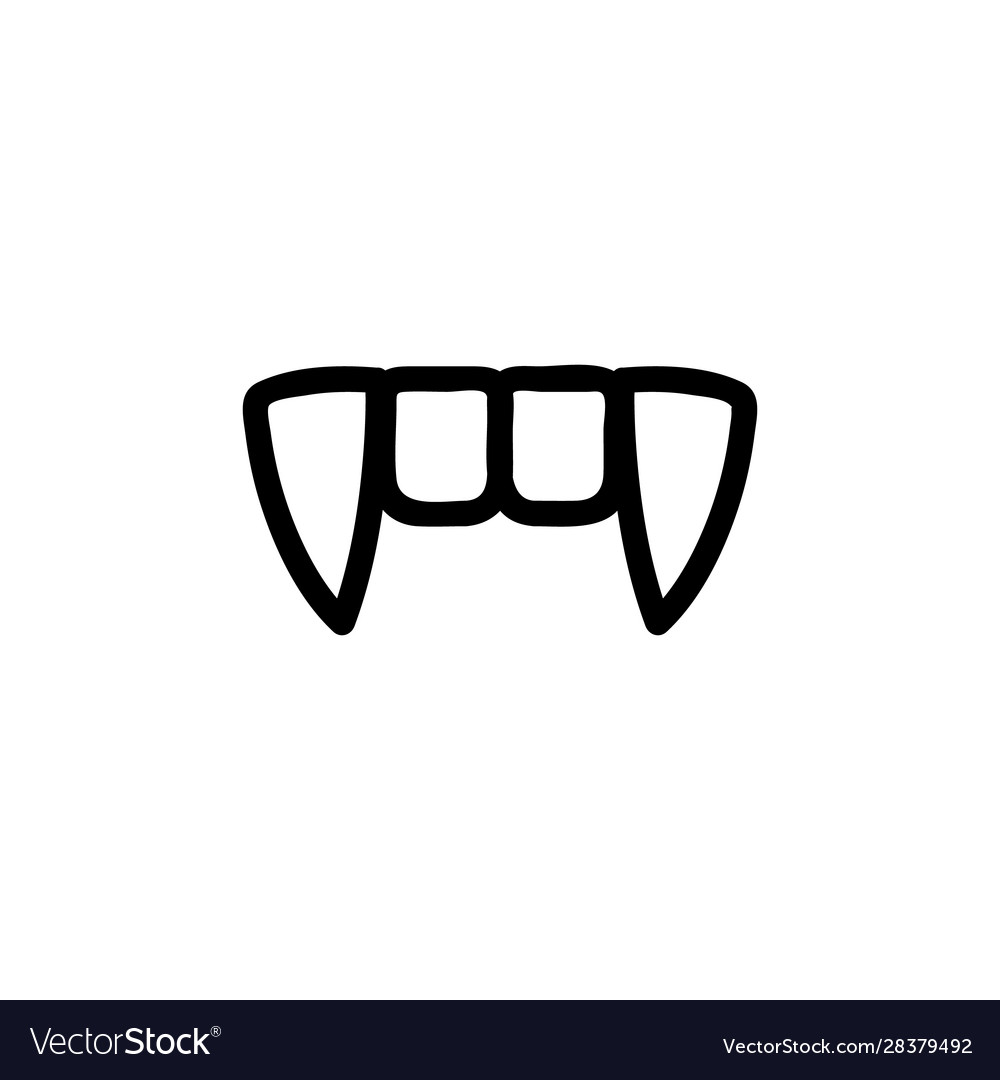 Vampire icon fangs isolated contour symbol Vector Image