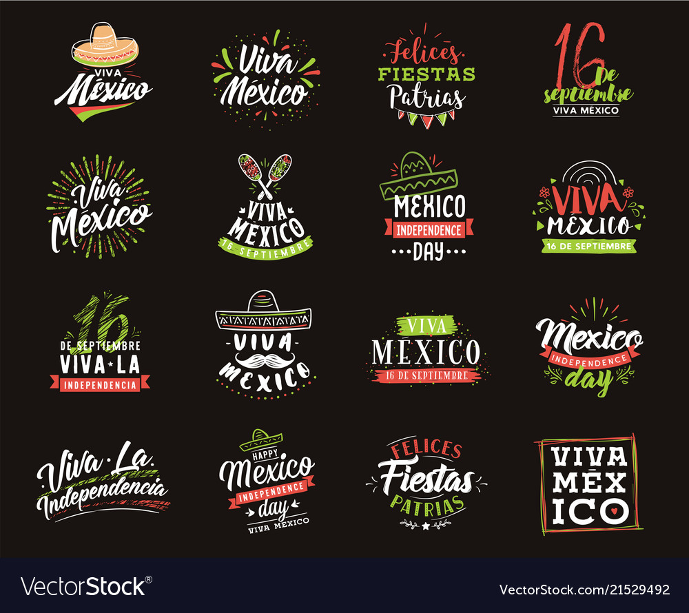 Viva mexico independence day of 16 Royalty Free Vector Image