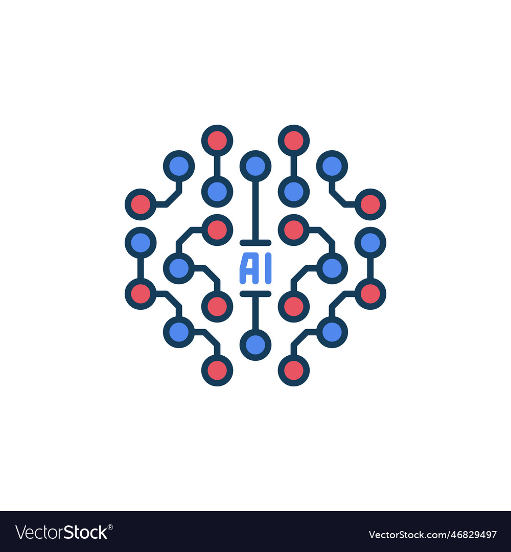 Ai brain circuit board artificial intelligence vector image Ai brain circuit board artificial intelligence