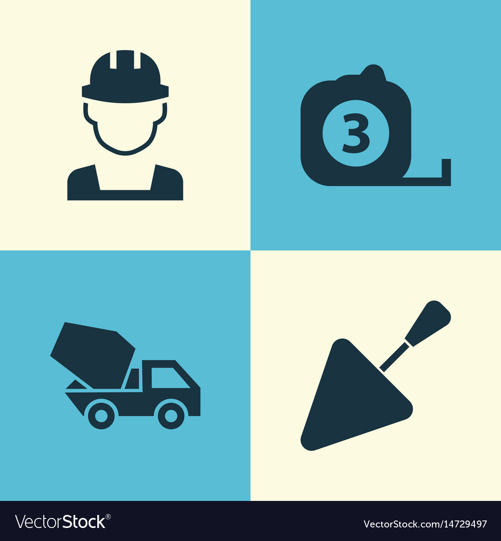 Architecture icons set collection of measure tool