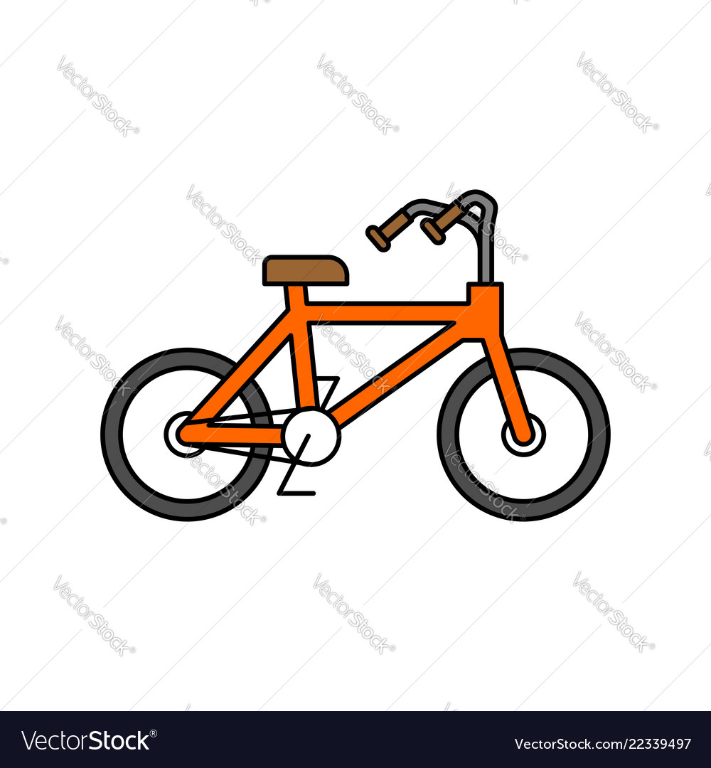 Bicycle isolated outline style bmx linear Vector Image