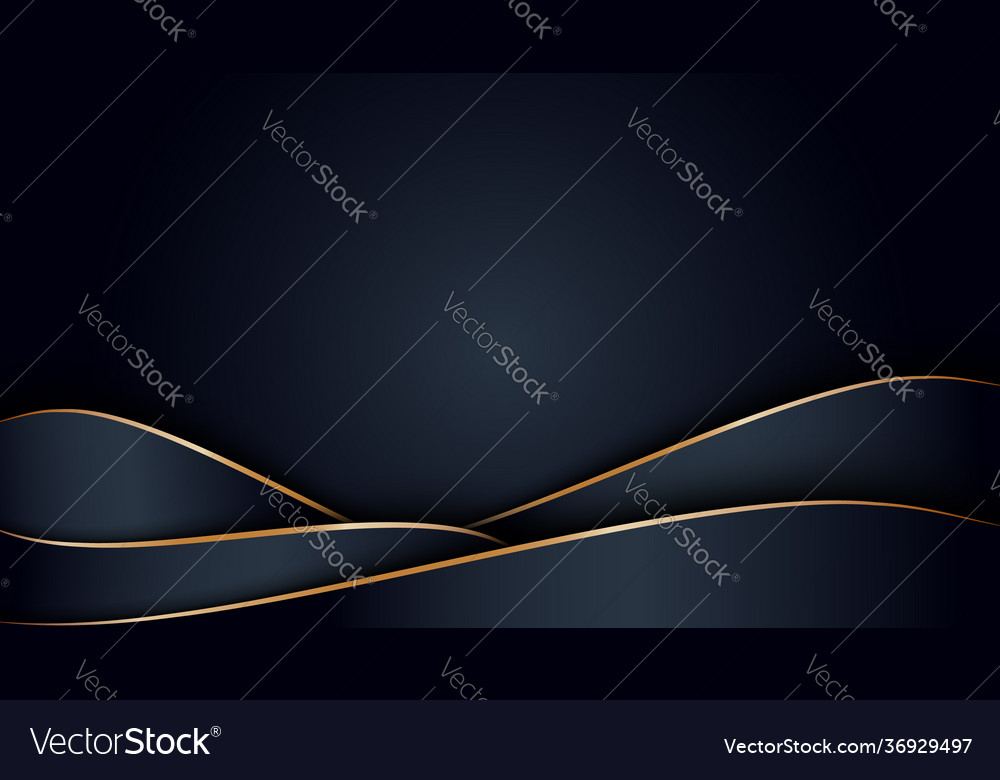Black abstract layer overlaps with golden lines