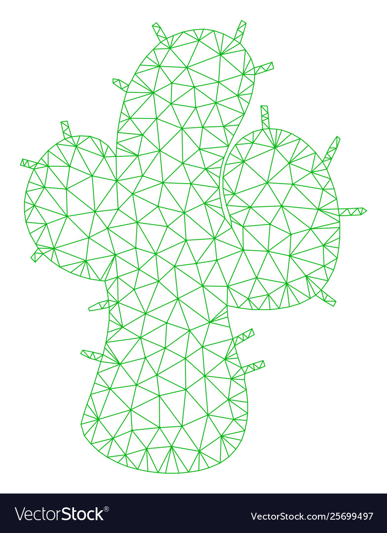 Cacti polygonal frame mesh vector image Cacti polygonal frame mesh