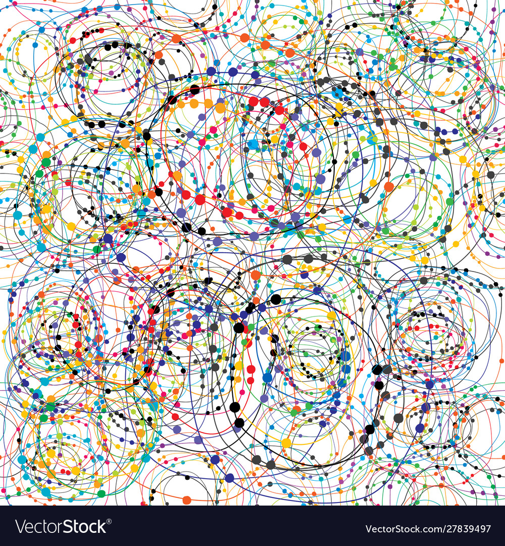 Chaotic colorful seamless background with circles