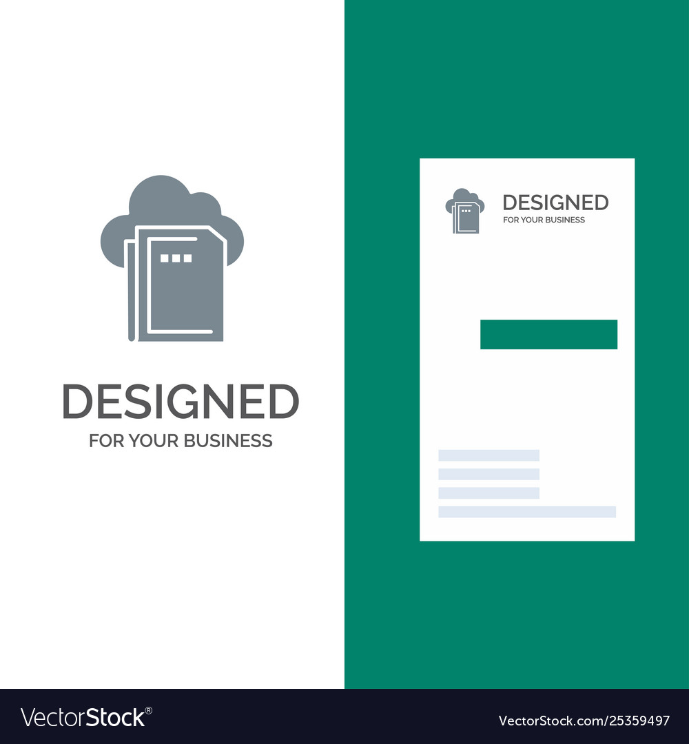 Cloud file data computing grey logo design vector image Cloud file data computing grey logo design