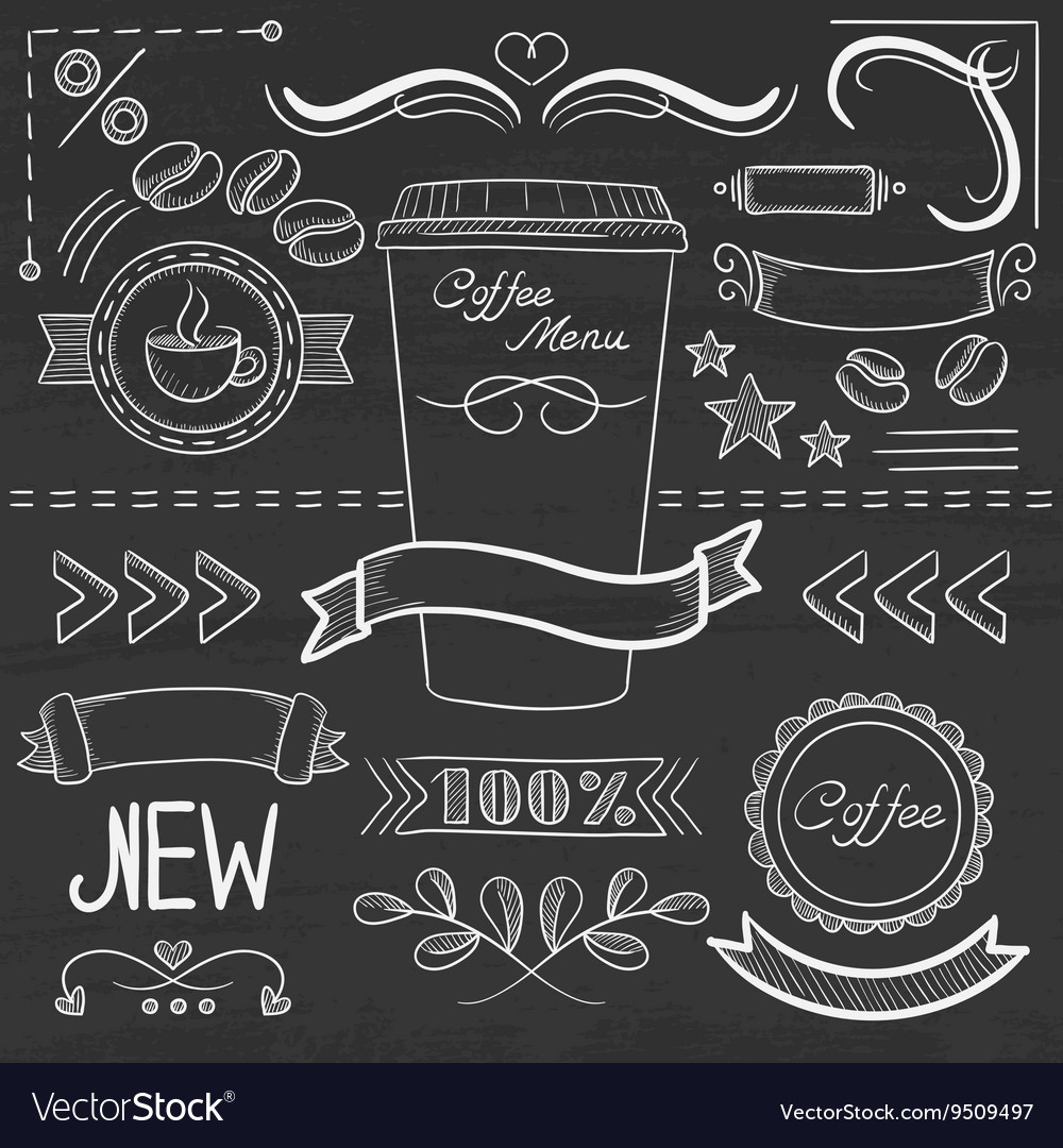Coffee Menu Chalkboard Set
