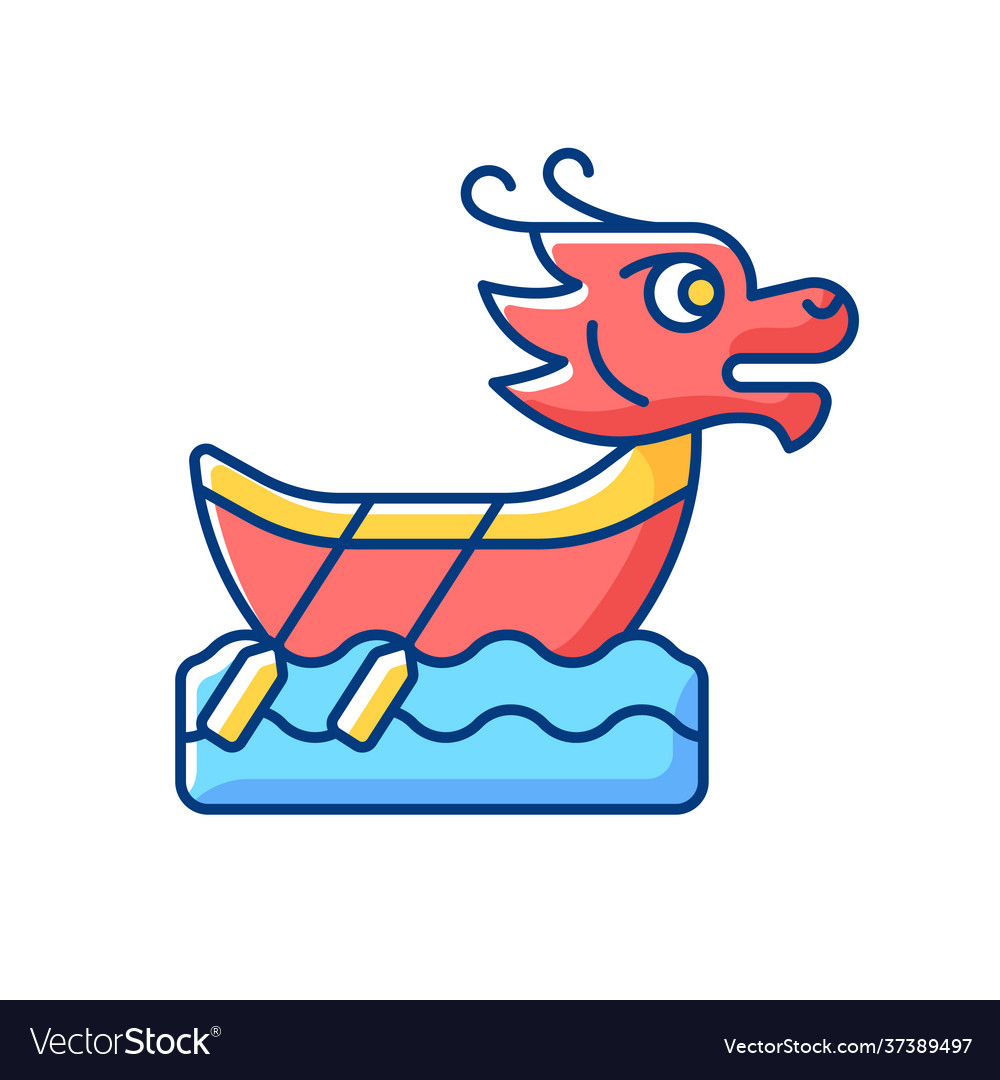 Dragon boat festival rgb color icon Royalty Free Vector