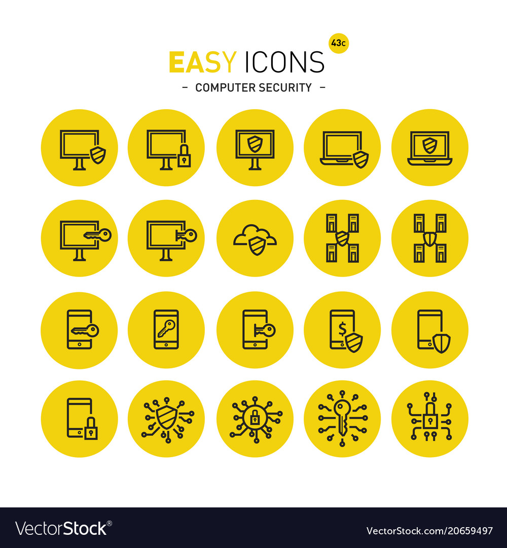 Easy icons 43c computer security Vector Image Easy icons 43c computer security