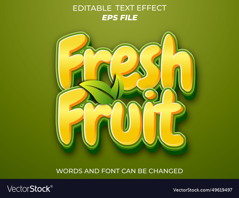 Fresh fruit text effect font editable typography