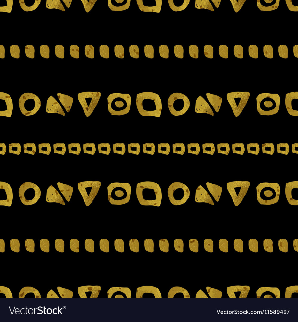 Geometric black and gold seamless pattern Vector Image