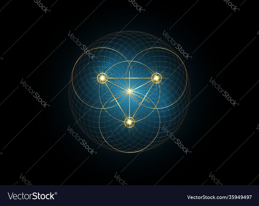 Gold magische Alchemie Symbole heilige Geometrie Logo