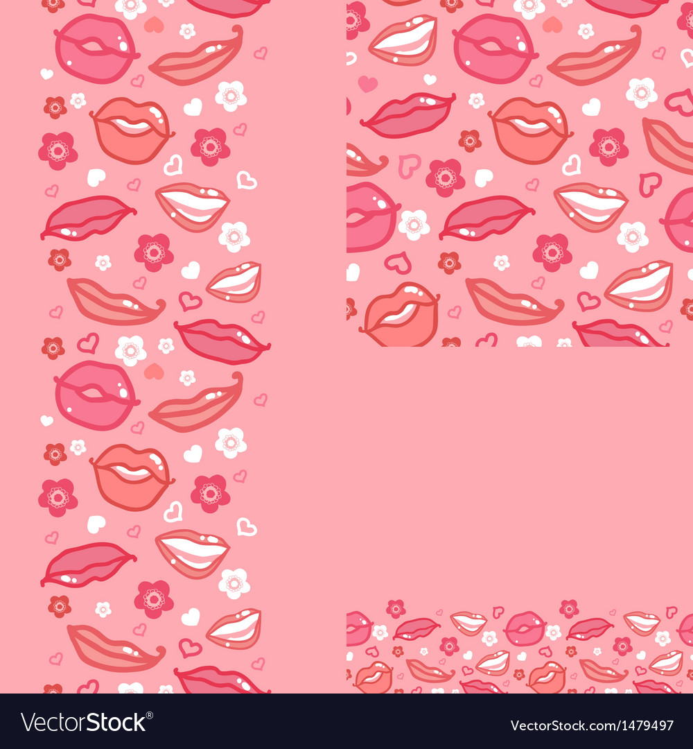 Lips set of seamless pattern backgrounds