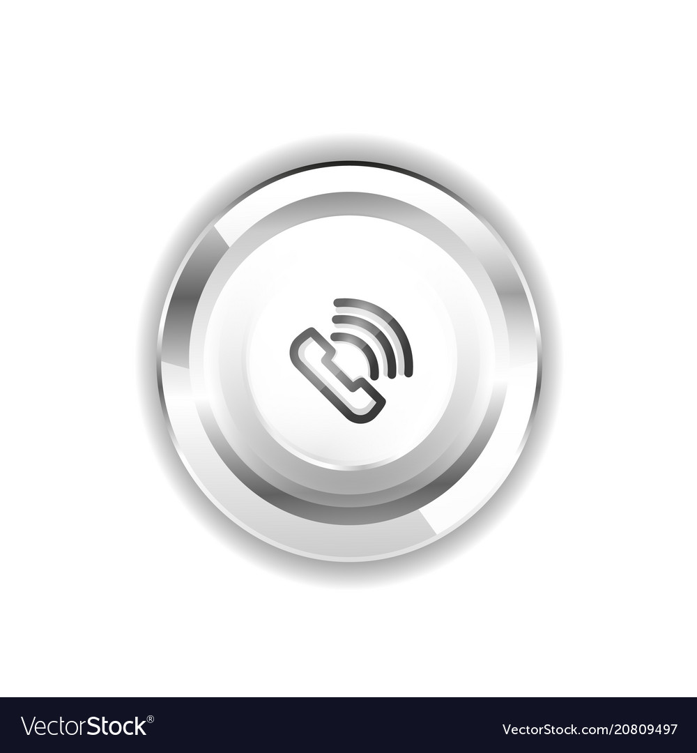 Phone button call support idea vector image Phone button call support idea